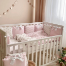 Set lenjerie patut bebe 7 piese Dots roz (3)